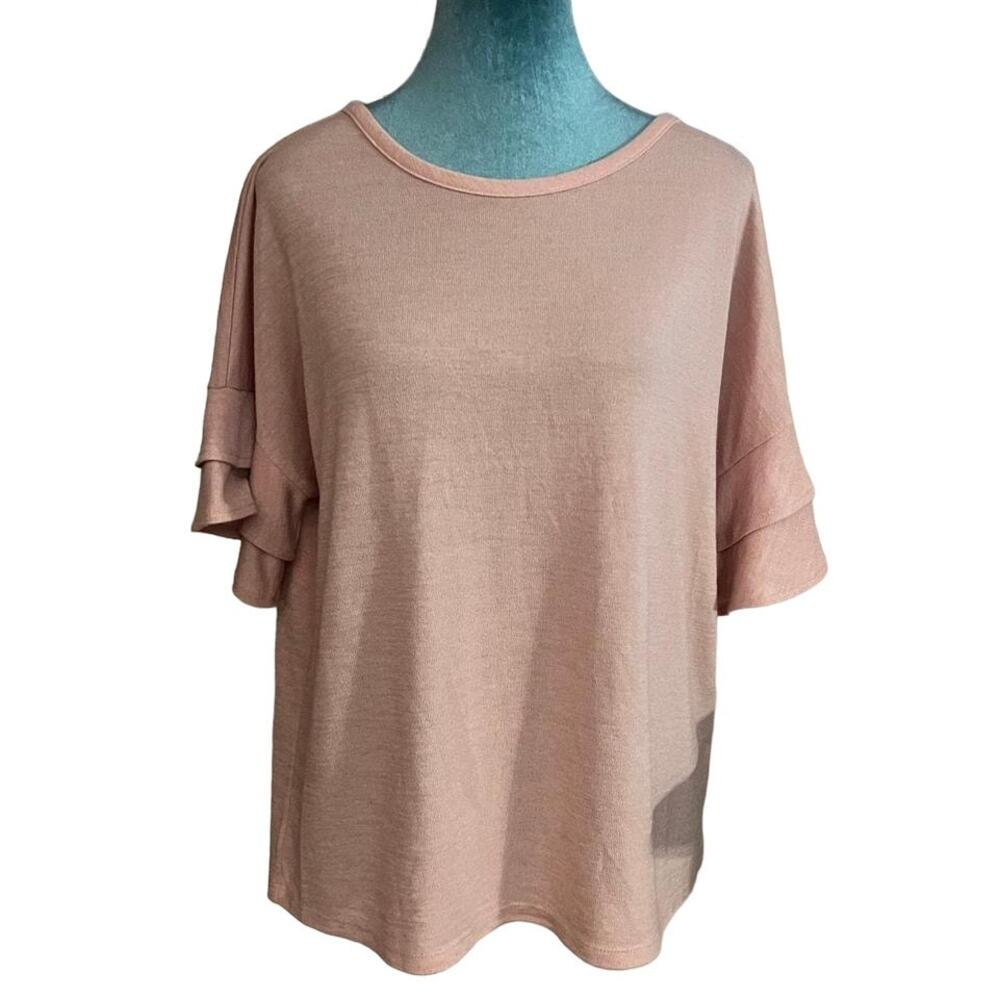 Banana Republic Women's Bell Sleeve Pink Top Size Large EUC